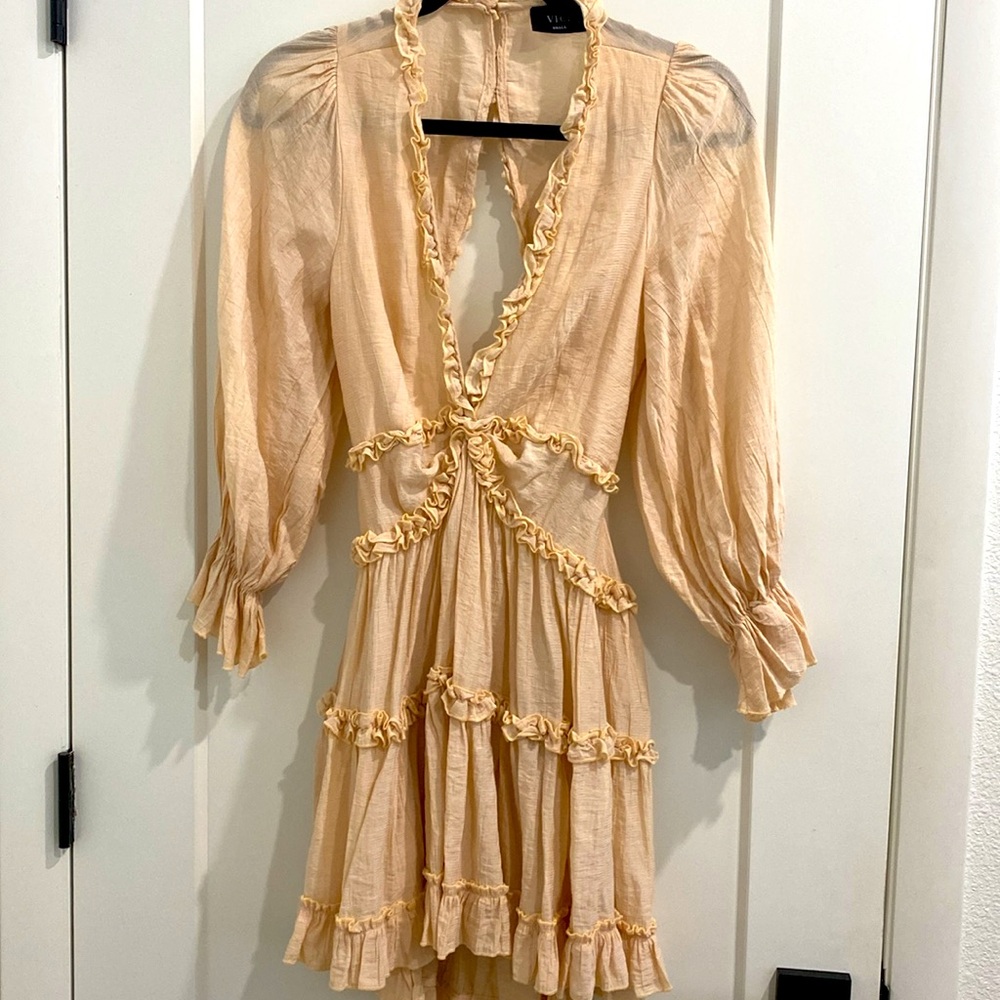 Vici Muted Emotion Tiered Ruffle Dress |Size Small - Picture 3 of 15